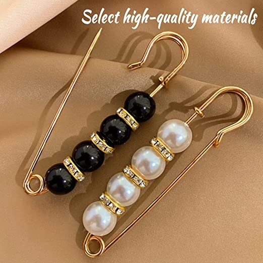 💎Fancy Rhinestones Pearls Safety Pin Brooch💖