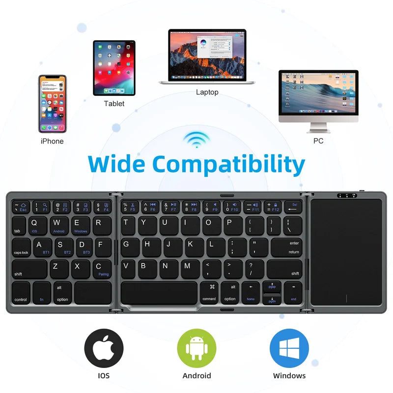 (🎃HALLOWEEN PRE SALE - 49% OFF) Foldable Bluetooth Keyboard with Touchpad 🎃