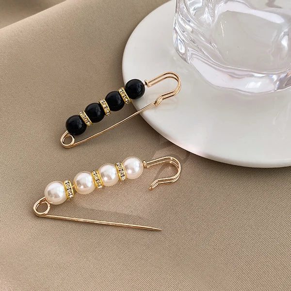 💎Fancy Rhinestones Pearls Safety Pin Brooch💖