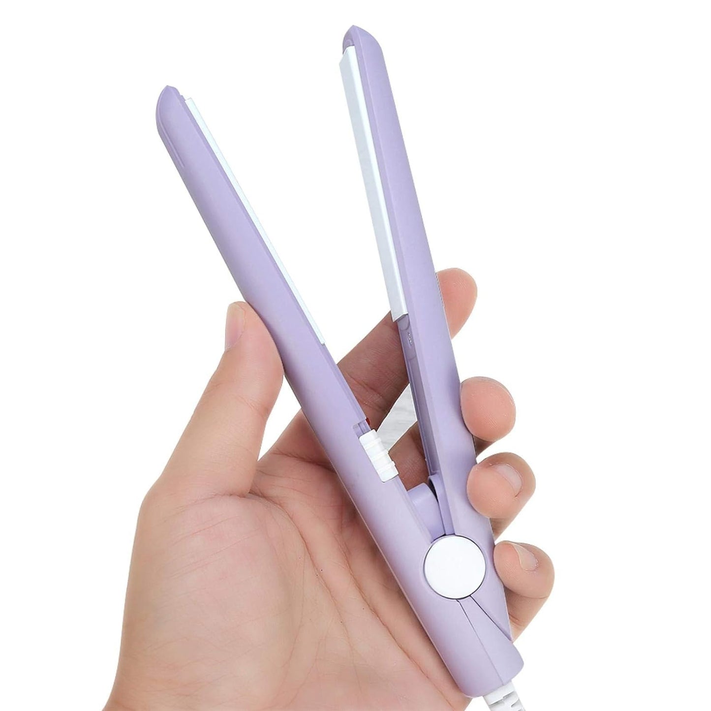 2-in-1 Mini Hair Straightener, Portable Ceramic Flat Curling Iron Hair Curlers