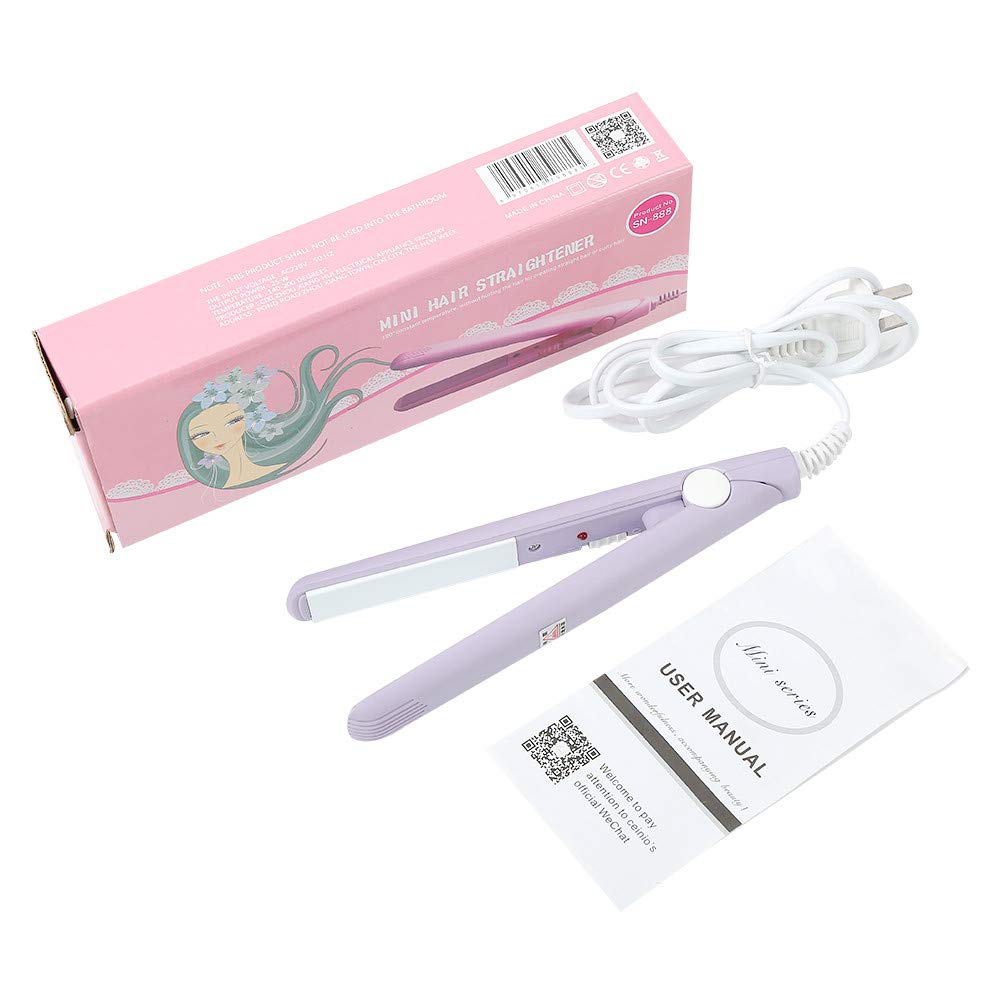 2-in-1 Mini Hair Straightener, Portable Ceramic Flat Curling Iron Hair Curlers