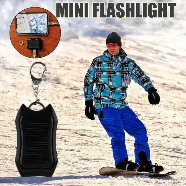 Solar Power Charger & Power Bank Keychain Flashlight - The Ultimate Stocking Stuffer