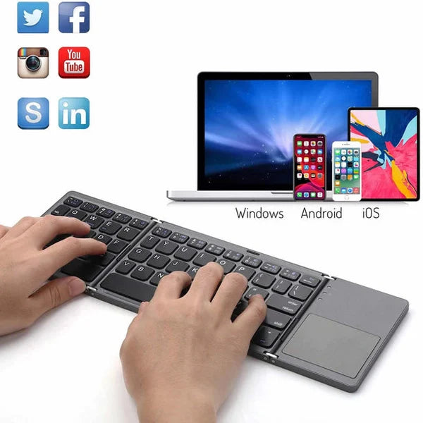 (🎃HALLOWEEN PRE SALE - 49% OFF) Foldable Bluetooth Keyboard with Touchpad 🎃