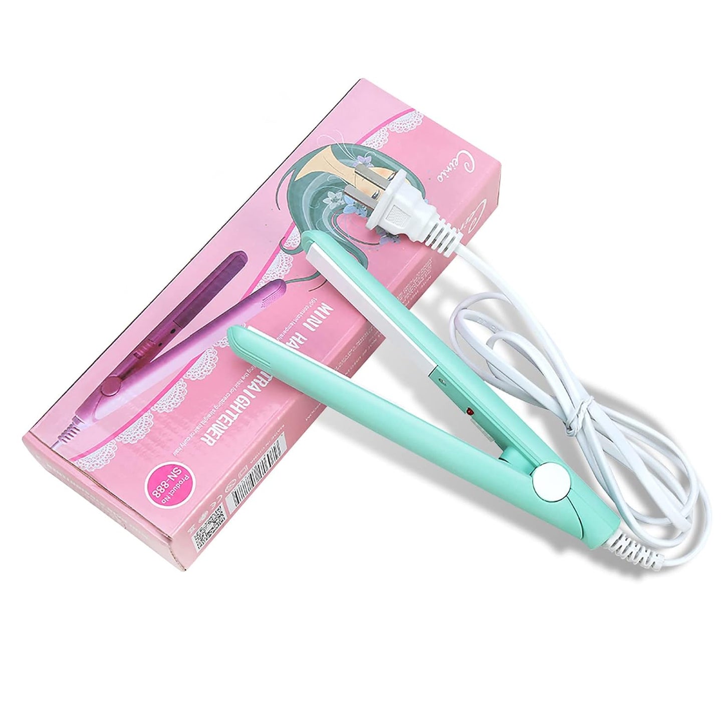 2-in-1 Mini Hair Straightener, Portable Ceramic Flat Curling Iron Hair Curlers