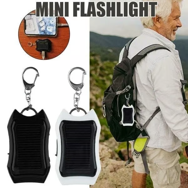 Solar Power Charger & Power Bank Keychain Flashlight - The Ultimate Stocking Stuffer