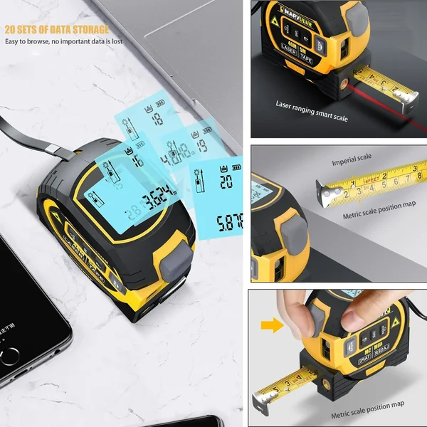 (🎃HALLOWEEN PRE SALE - 49% OFF) Laser Measure 3-In-1 Infrared Laser Tape Measure 🎃