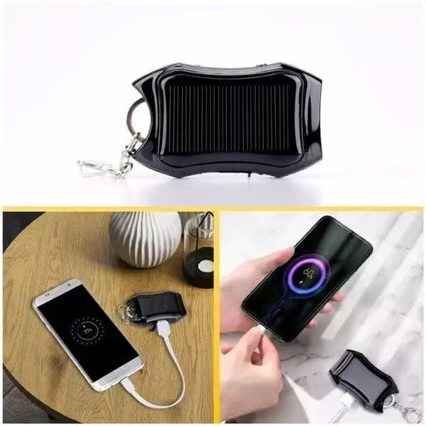 Solar Power Charger & Power Bank Keychain Flashlight - The Ultimate Stocking Stuffer