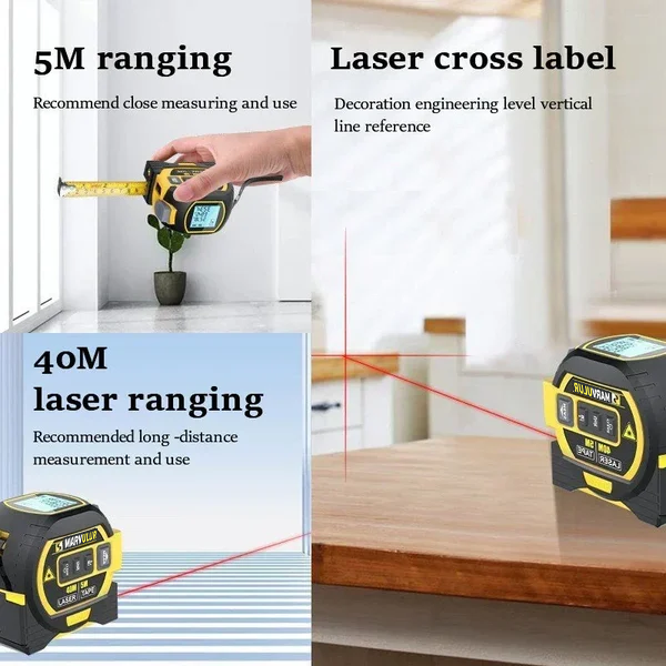 (🎃HALLOWEEN PRE SALE - 49% OFF) Laser Measure 3-In-1 Infrared Laser Tape Measure 🎃