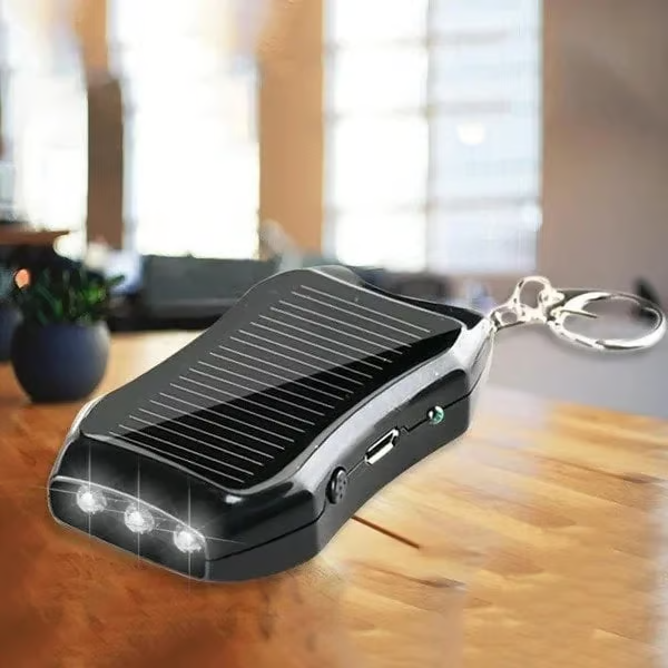 Solar Power Charger & Power Bank Keychain Flashlight - The Ultimate Stocking Stuffer