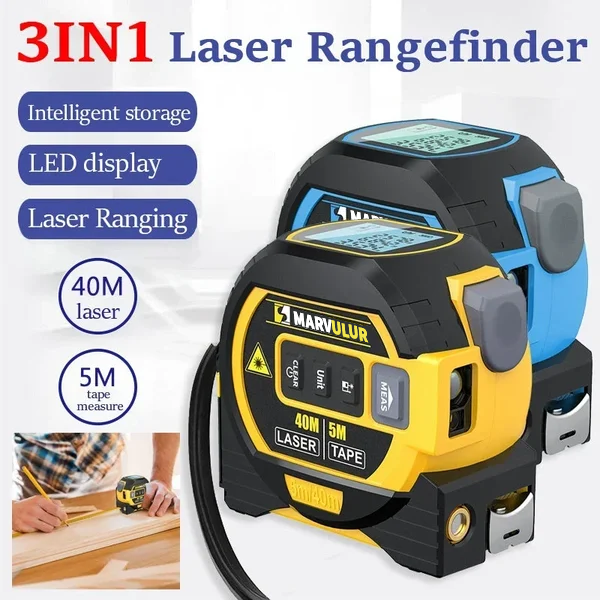 (🦅JULY 4th SALE NOW-50% OFF) Powerful 3-In-1 Laser Tape Measure Laser Rangefinder Flashlight Laser Level 🦅