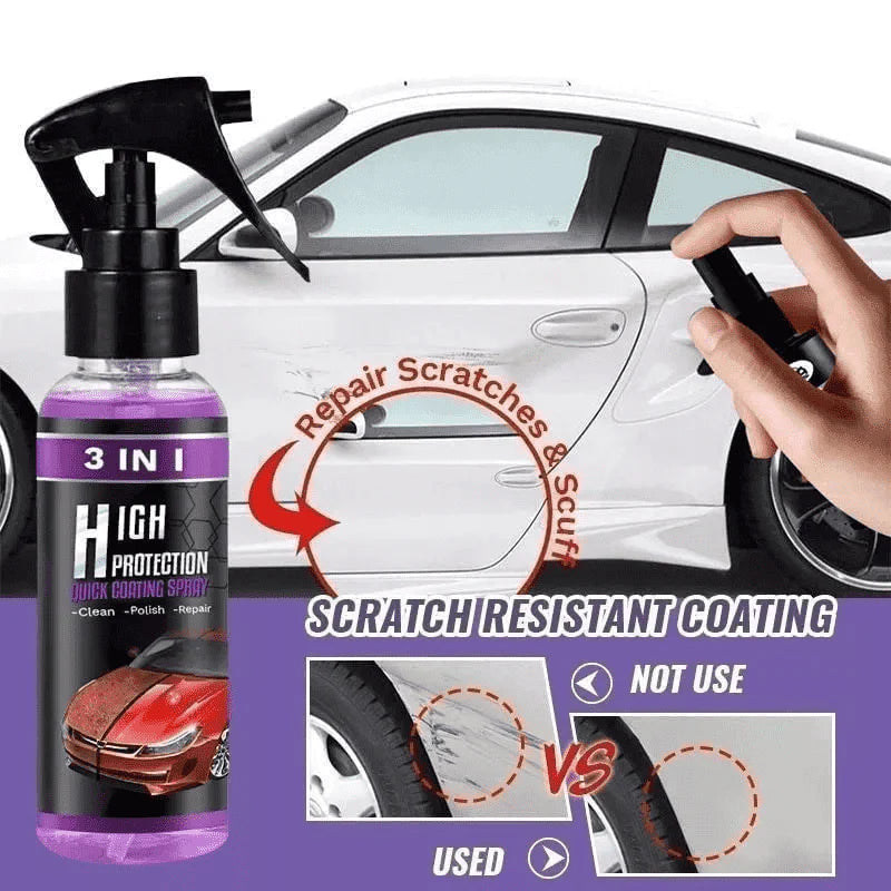 respaldo de 3 en 1 Spray de revestimiento de cerámica para automóviles rápidos de alta protección