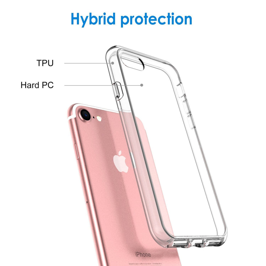 Estojo Evolveley para iPhones da Apple, capa protetora anti-choque, parte traseira transparente anti-riscos (HD Clear)