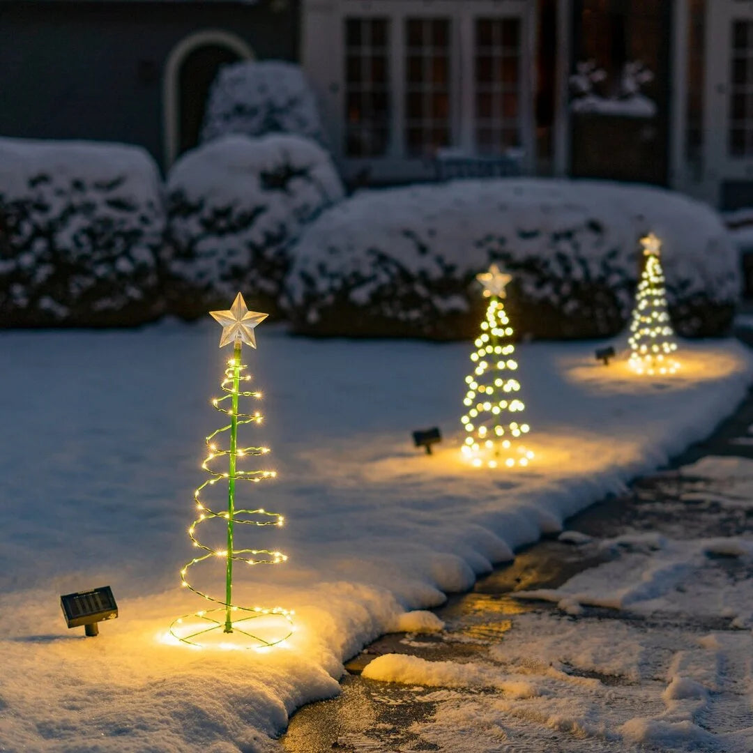 Fios de luz LED para decoração de árvore de Natal de metal solar