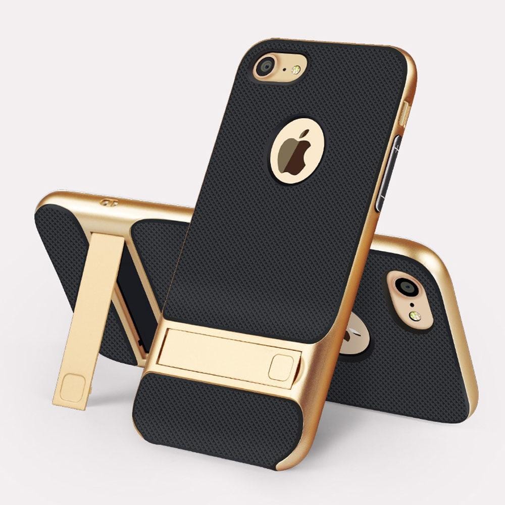 Guld Smartstand stødabsorberende bumper Apple iPhone etui