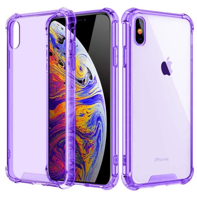 Copertura paraurti con assorbimento degli urti, retro trasparente antigraffio, custodia trasparente HD per Apple iPhone