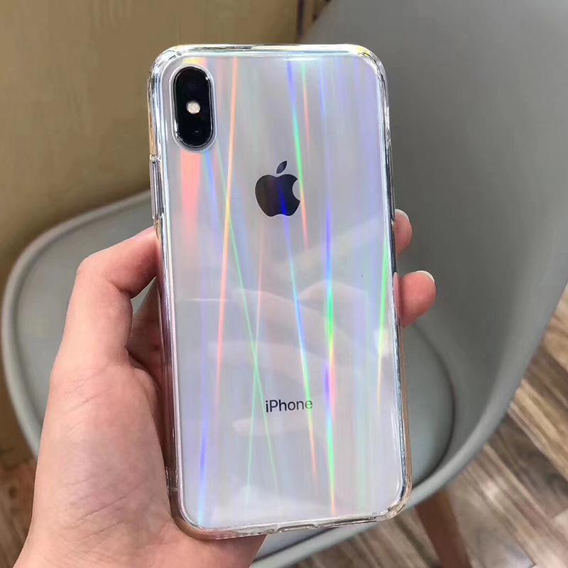Custodie laser arcobaleno sfumato per iPhone