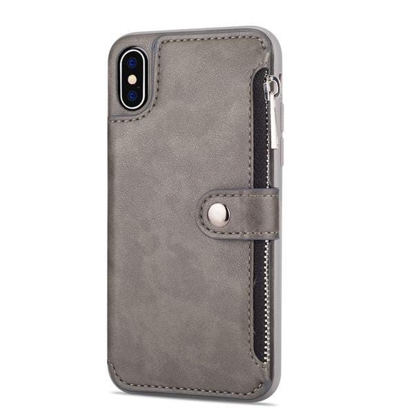 Retro Rits Gevallen Voor iPhone 8 7 6S 6 Plus Case voor iPhone X XS MAX XR Multi kaarthouders lederen Portemonnee Telefoon Cover