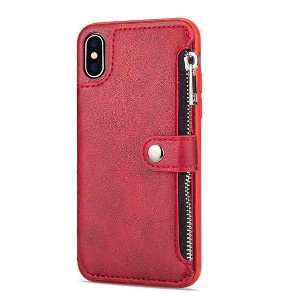 Capa retrô com zíper para iPhone 8 7 6S 6 Plus capa para iPhone X XS MAX XR multiporta cartão carteira de couro capa para telefone