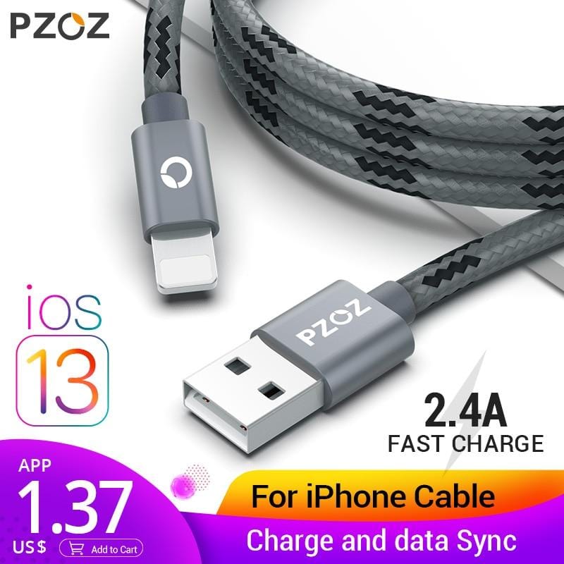 Speed ​​Data Transfer Fiber iPhone USB-kabel