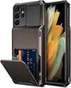 Estojo tipo carteira inteligente com almofada de borracha à prova de choque compatível com telefones Samsung Galaxy